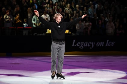 Ice skaters performing