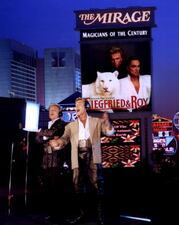 Siegfried & Roy sing Frank Sinatras "Its Time For You" on the rooftop of The Mirage in this undated photo taken in Las Vegas, NV. The Las Vegas entertainers, honored as Magicians of the Century, joined a host of other Las Vegas headliners in a serenade for the city via a Las Vegas Convention & Visitors Authority television ad. (Photo courtesy of Siegfried & Roy/The Mirage via Getty Images)